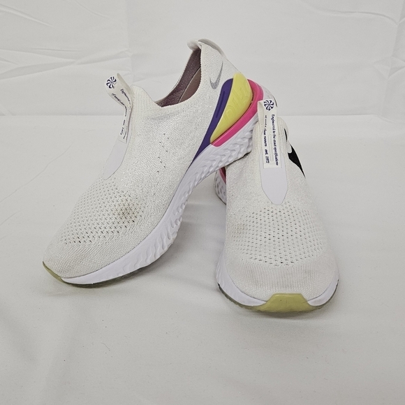 Nike Ephic Phantom React Sneakers White Black Laser, Fuchsia, Psychic Purple 6.5 - Picture 3 of 11
